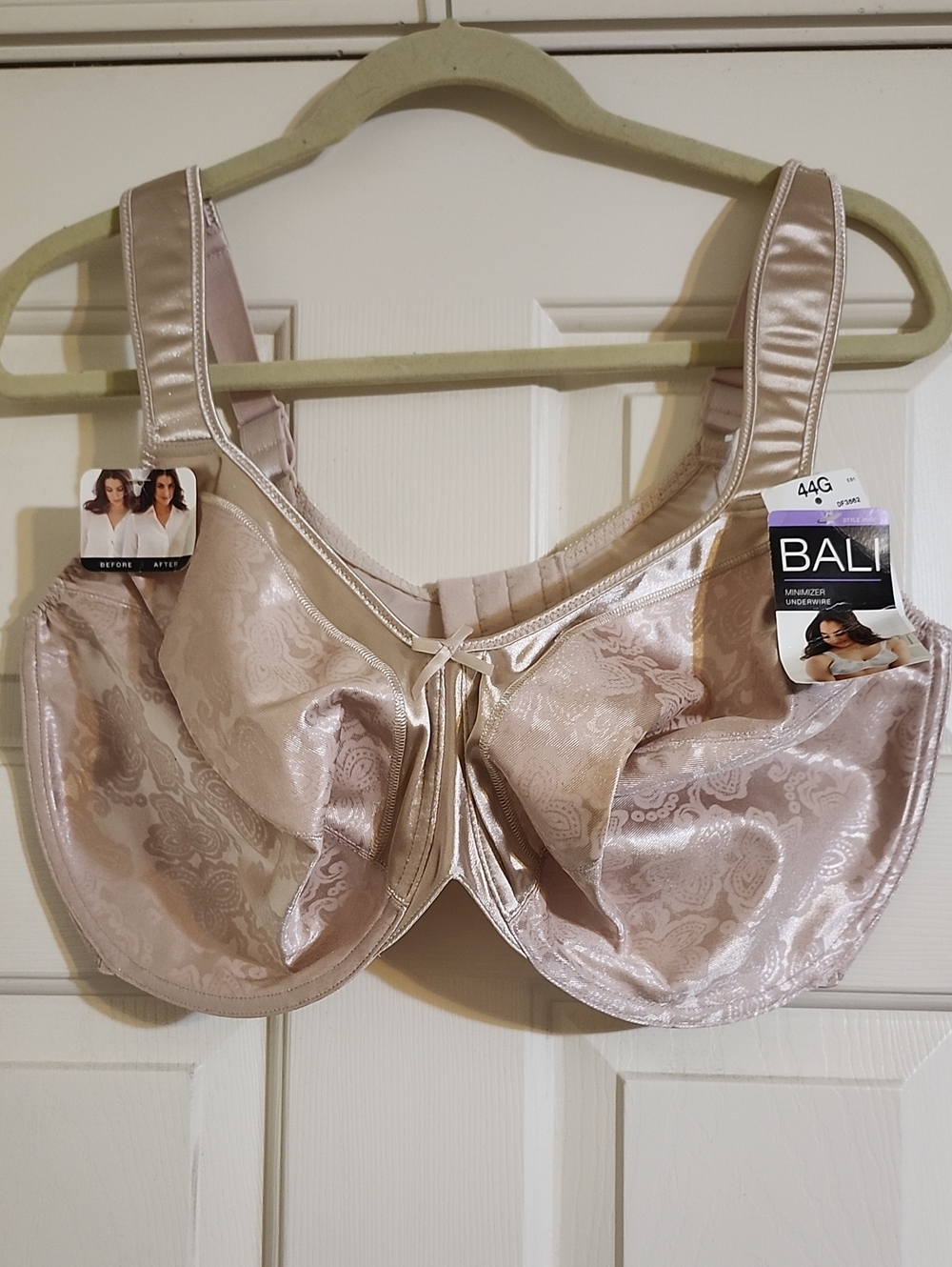 Bali Support Bra in Light Taupe Satin Jacquard 44G